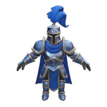 3D model of an armoured knight, turning