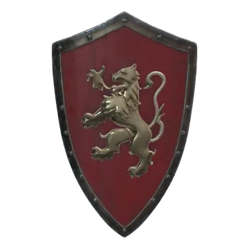 3D model of a lion kite shield, turning